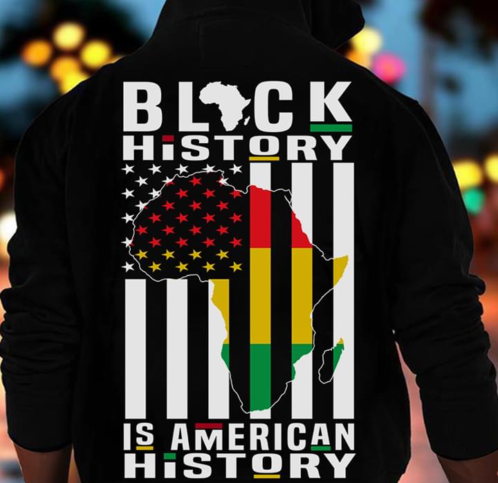 Map And American Flag Black History Is American History
