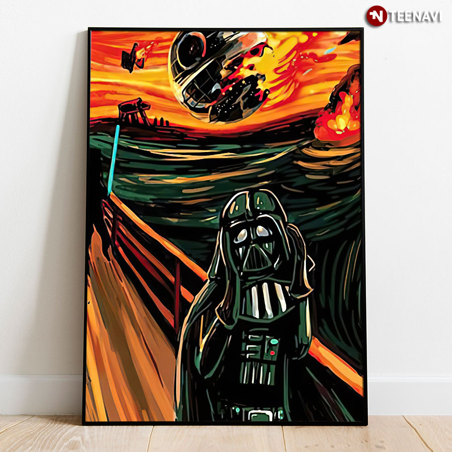 The Scream By Edvard Munch Parody With Screaming Darth Vader