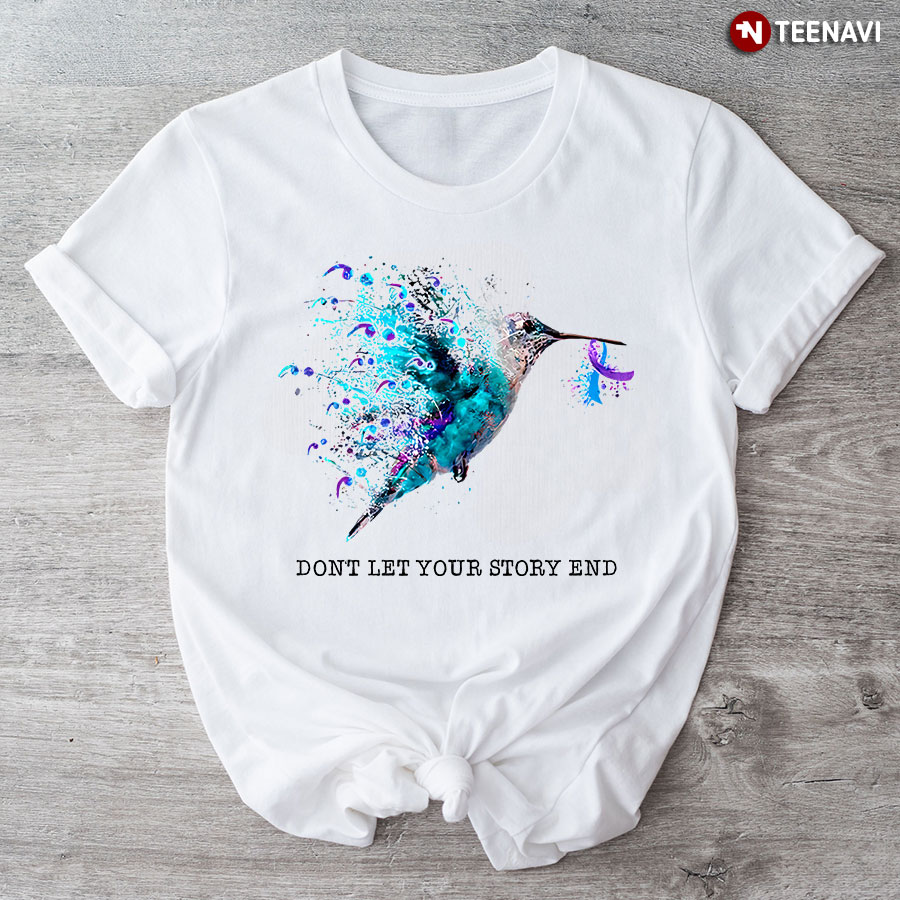 Bird Spreading Semicolon Don't Let Your Story End Suicide Prevention Awareness T-Shirt