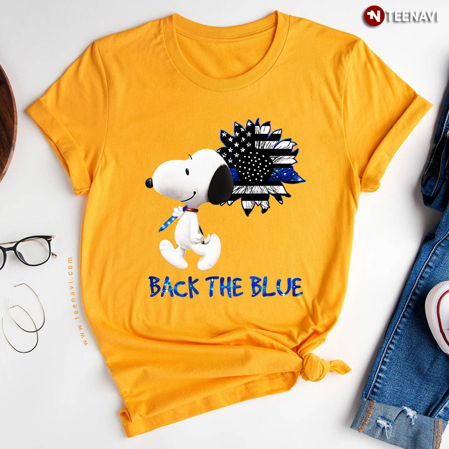 Snoopy And Sunflower Flag Back The Blue