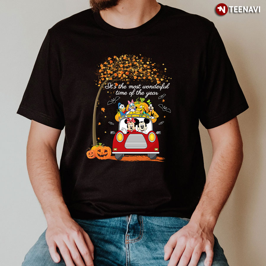 Disney Characters On Car It's The Most Wonderful Time Of The Year Halloween T-Shirt