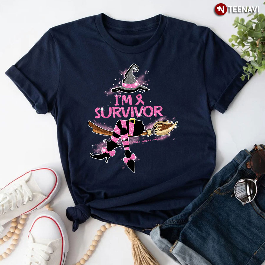 Witch I'm A Survivor Breast Cancer Awareness T-Shirt