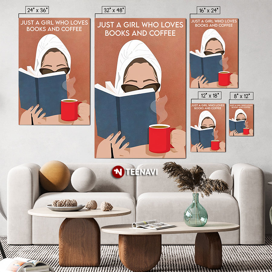 Vintage Girl Reading Book Enjoying Coffee Just A Girl Who Loves Books And Coffee