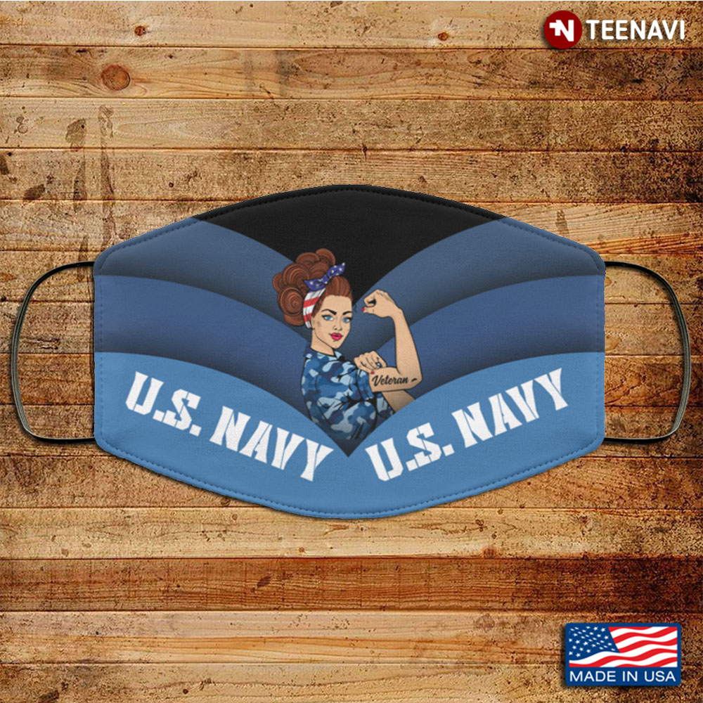 US Navy Veteran Women Washable Reusable Custom