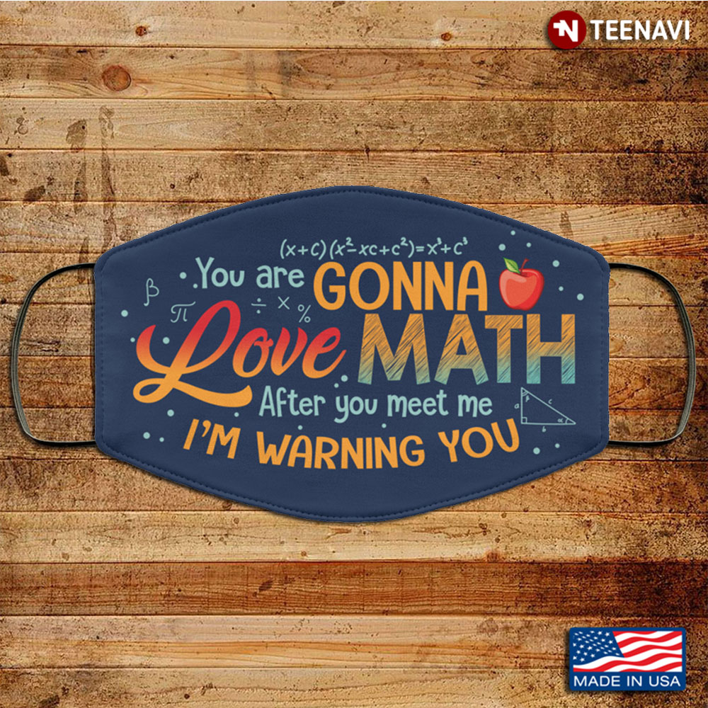 You Are Gonna Love Math After You Meet Me I'm Warning You Washable Reusable Custom