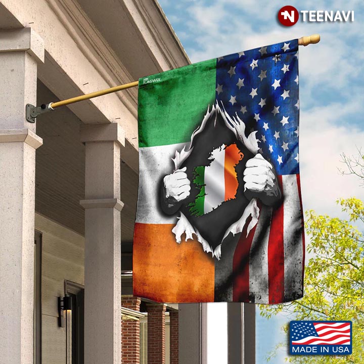 America Home With Irish Blood Garden Flag