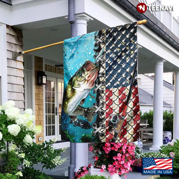Bass Fishing America Garden Flag