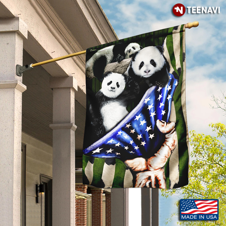 Pandas American Garden Flag