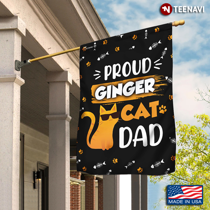 Proud Ginger Cat Dad Garden Flag