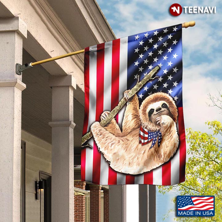 Sloth American Garden Flag