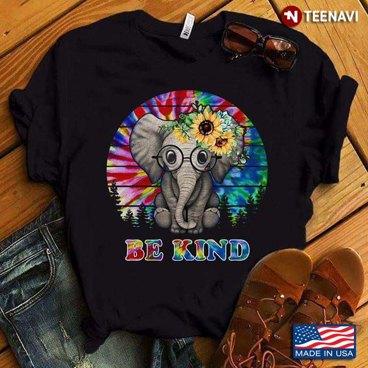 Be Kind Funny Elephant With Flower