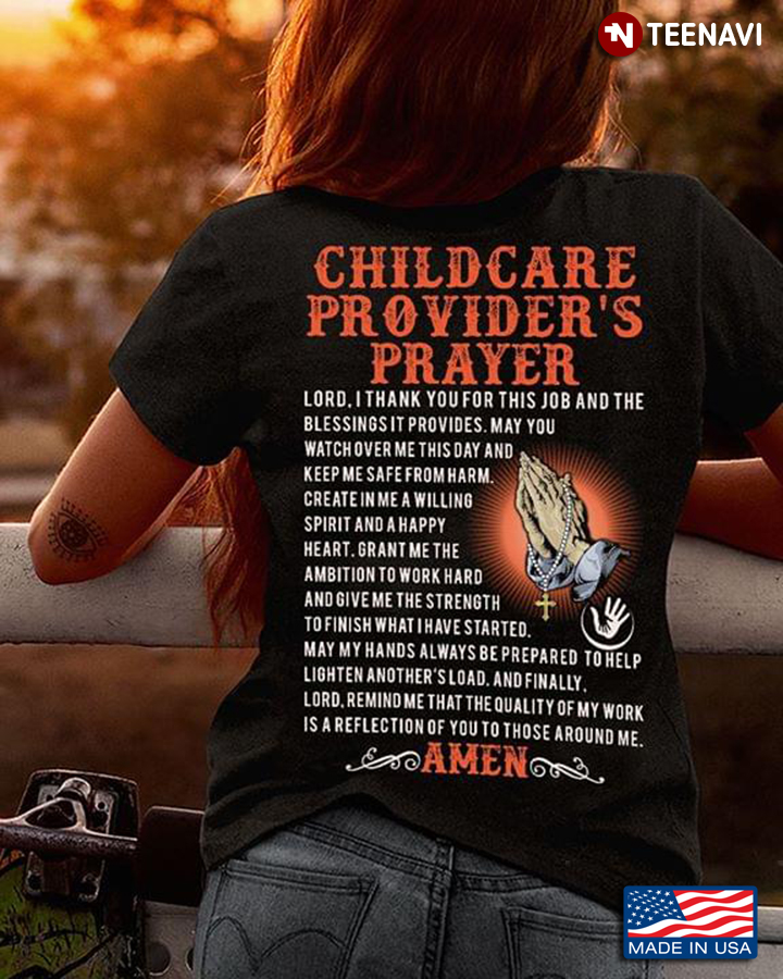 Childcare Provider's Prayer Lord I Thank You For This Job And The Blessings It Provides