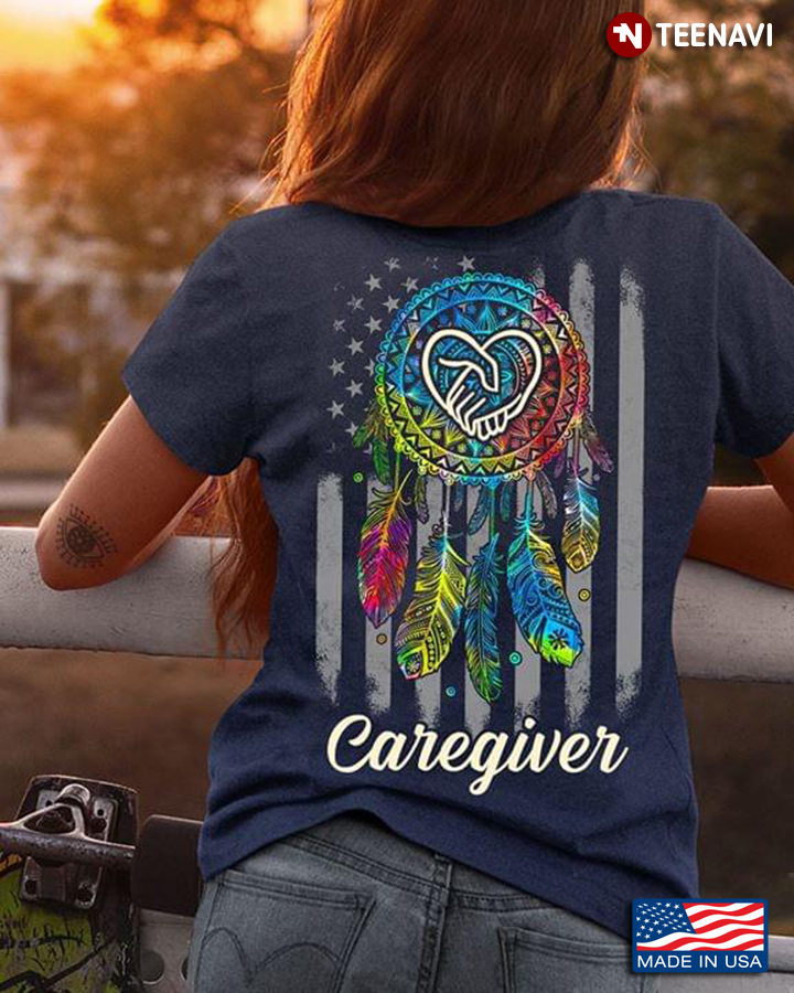Caregiver With American Flag And Dreamcatcher