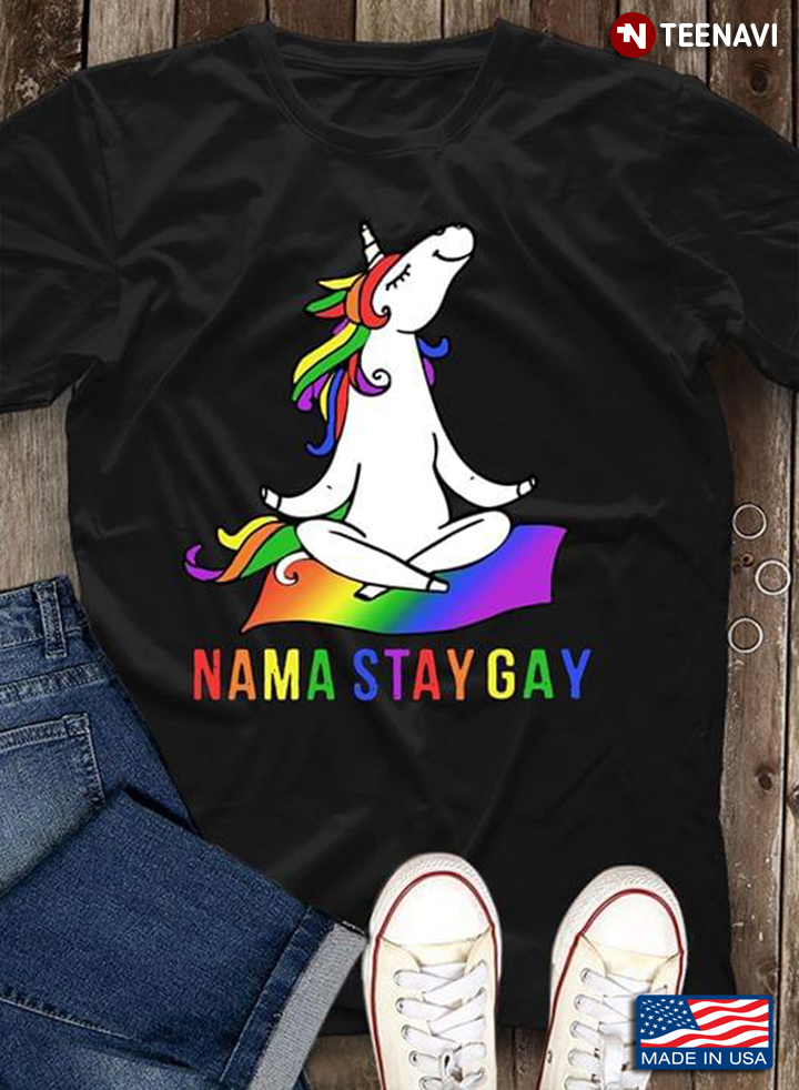 Nama Stay Gay Funny Unicorn