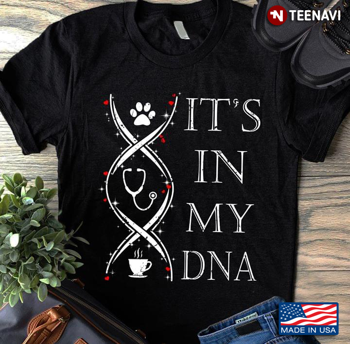 It's In My DNA Ear Piece Dog Foot And Coffee