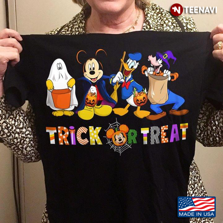 Mickey Mouse Donald Duck Goofy Halloween Trick Or Treat T-Shirt