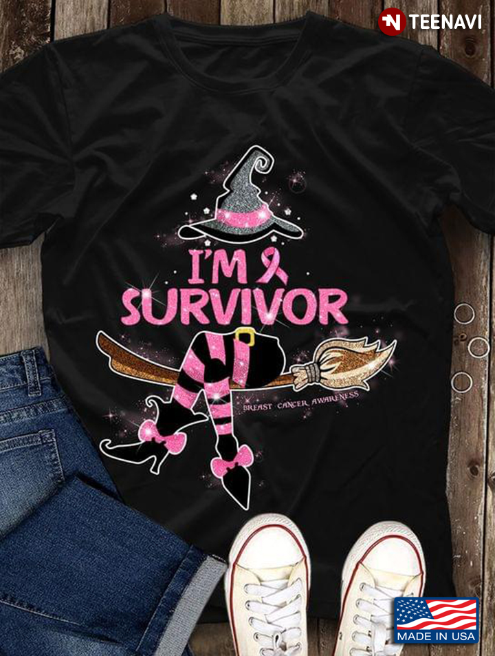 Witch I'm A Survivor Breast Cancer Awareness