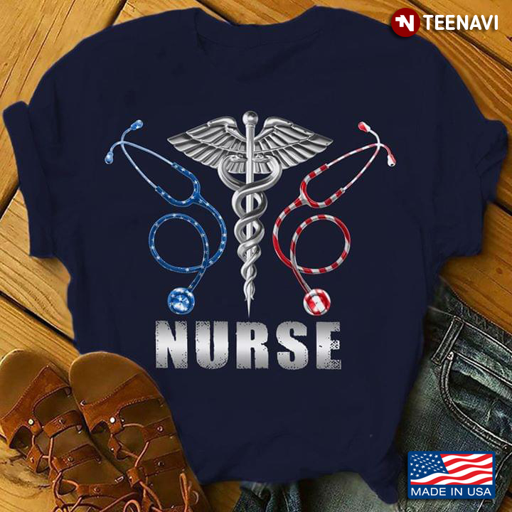 Caduceus Stethoscope Flag Nurse