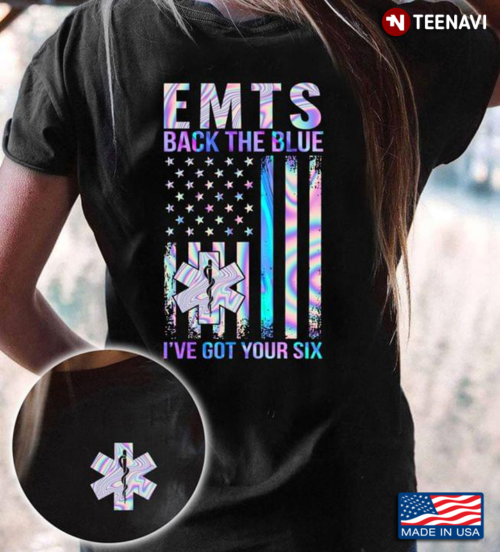 EMTS Back The Blue I've Got Your Six American Flag