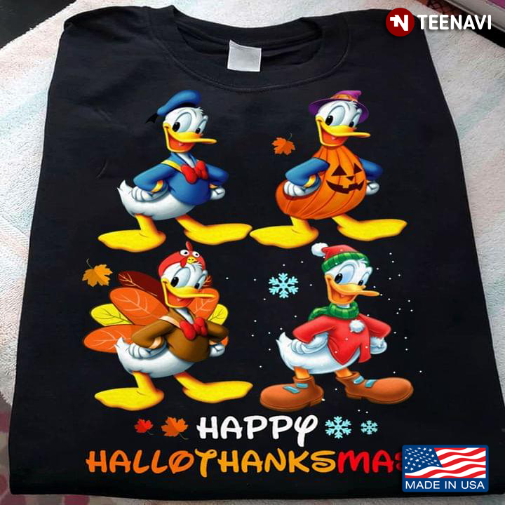 Donald Duck Happy Hallothankmas Halloween Thanksgiving Christmas