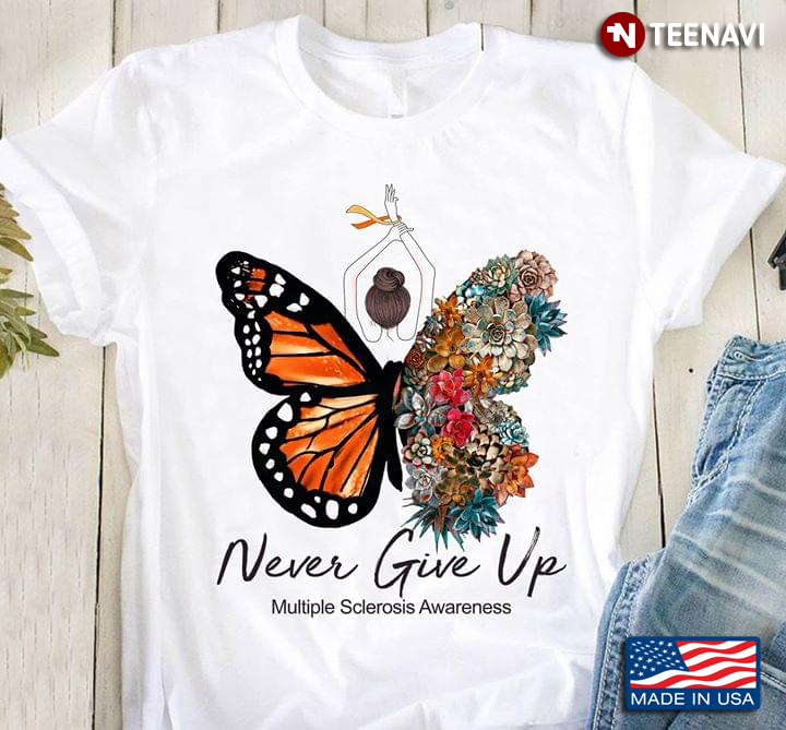 Girl With Butterfly Wings Never Give Up Multiple Sclerosis Awareness