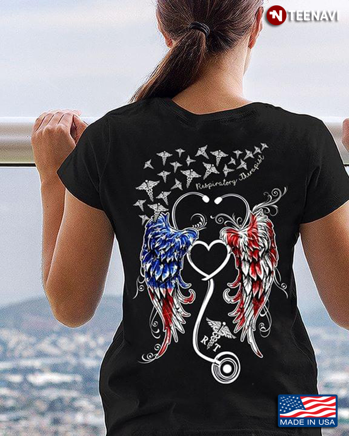 Respiratory Therapist RMT Emerican Flag Wings New Style