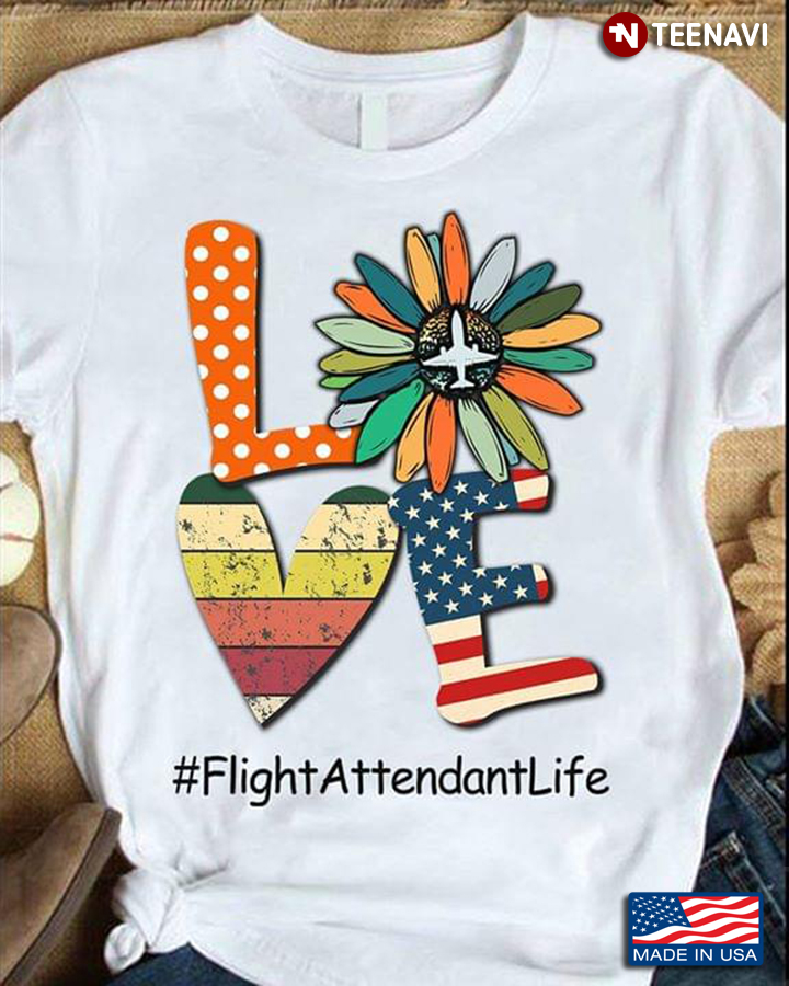 Sunflower Love American Flag # FlightAttendantLife