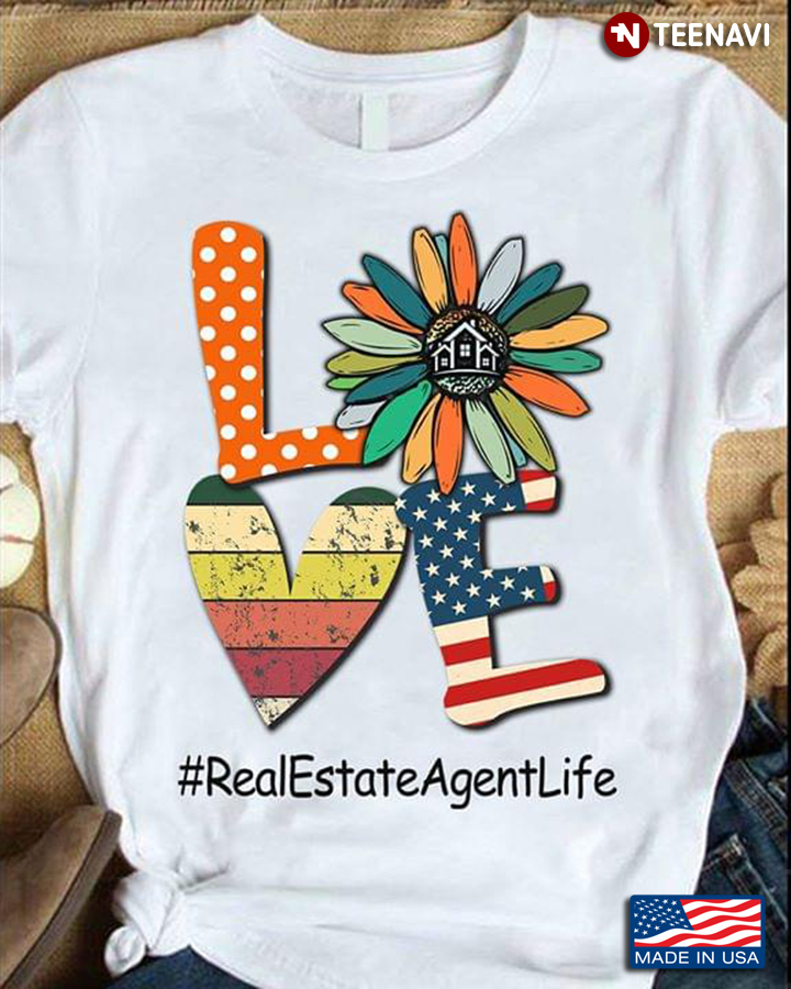 Sunflower Love American Flag #RealEstateAgentLife