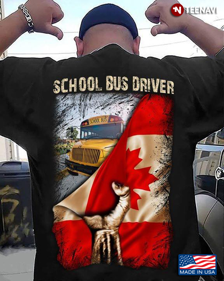 Canadian Flag School Bus Driver
