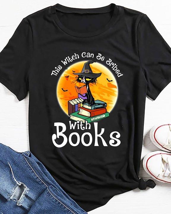Cat With Books This Witch Can Be Bribed With Books Halloween