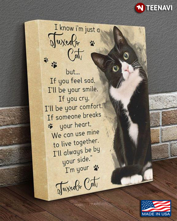 Vintage I Know I’m Just A Tuxedo Cat But If You Feel Sad, I’ll Be Your Smile