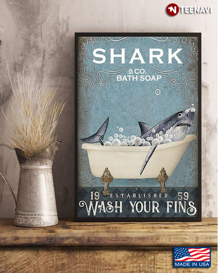 Vintage Shark & Co. Bath Soap Established 1959 Wash Your Fins