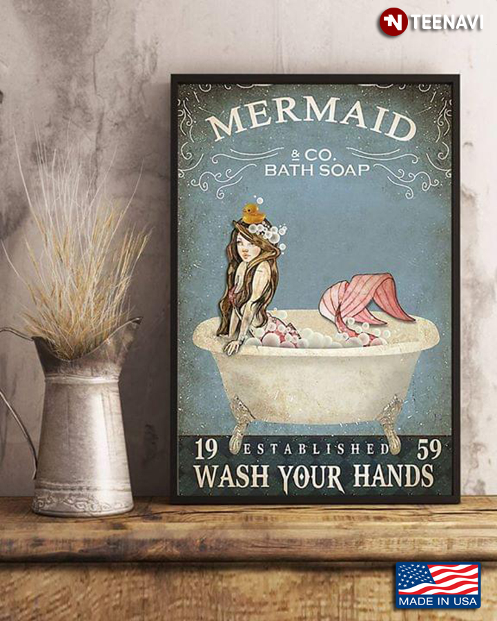 Vintage Mermaid & Little Duck & Co. Bath Soap Established 1959 Wash Your Hands