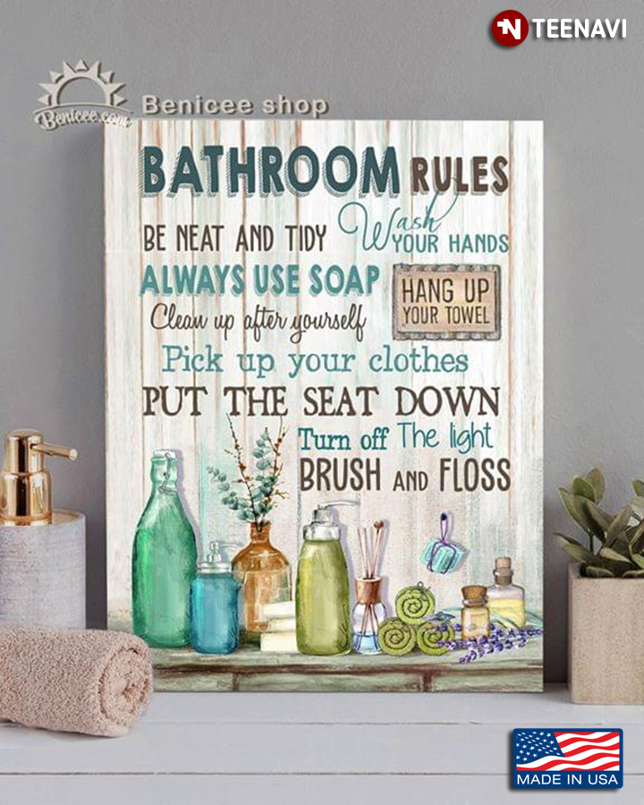 Vintage Bathroom Objects Bathroom Rules Be Neat And Tidy Wash Your Hands