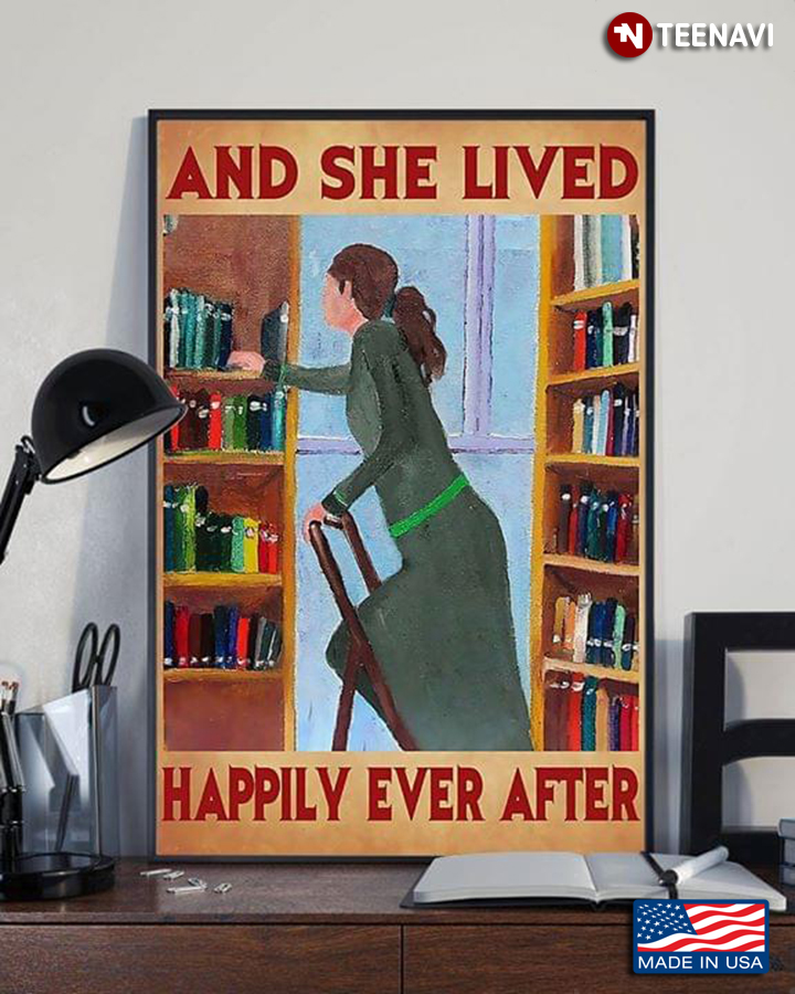 Vintage Girl Loves Books And She Lived Happily Ever After