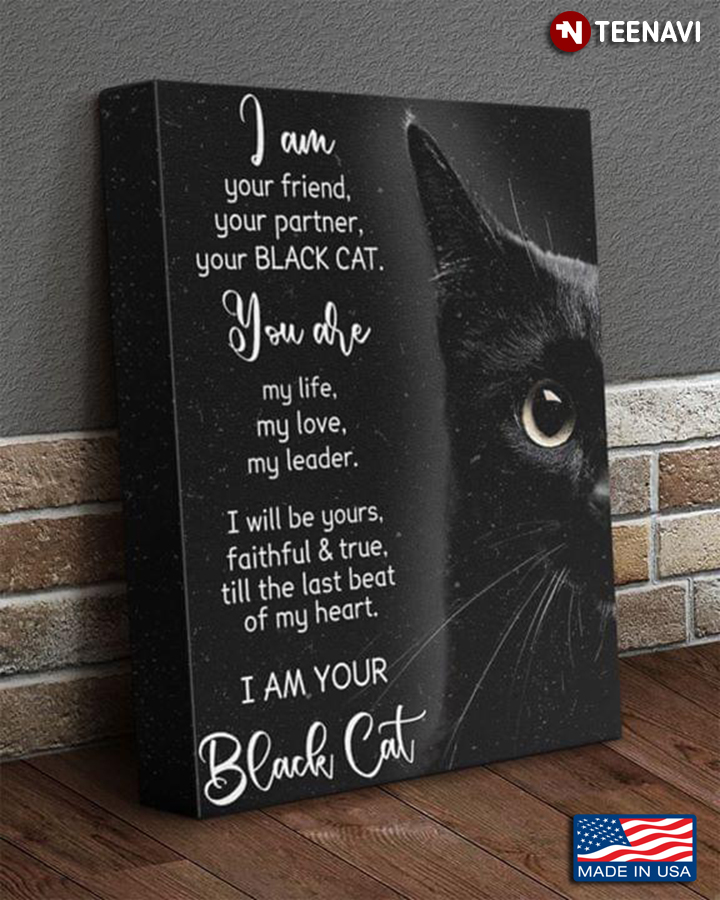 Vintage One Side Of A Black Cat I Am Your Friend, Your Partner, Your Black Cat