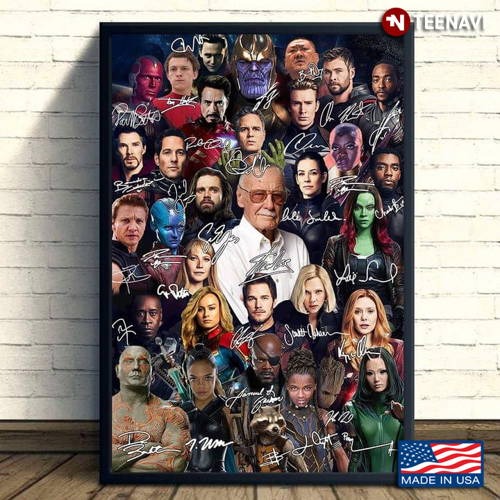 Thank You Stan Lee Marvel Studios With Cast Autographs