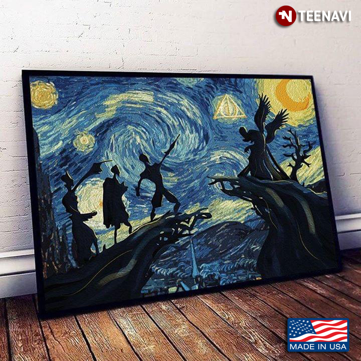 Harry Potter And The Deathly Hallows In The Starry Night Vincent Van Gogh