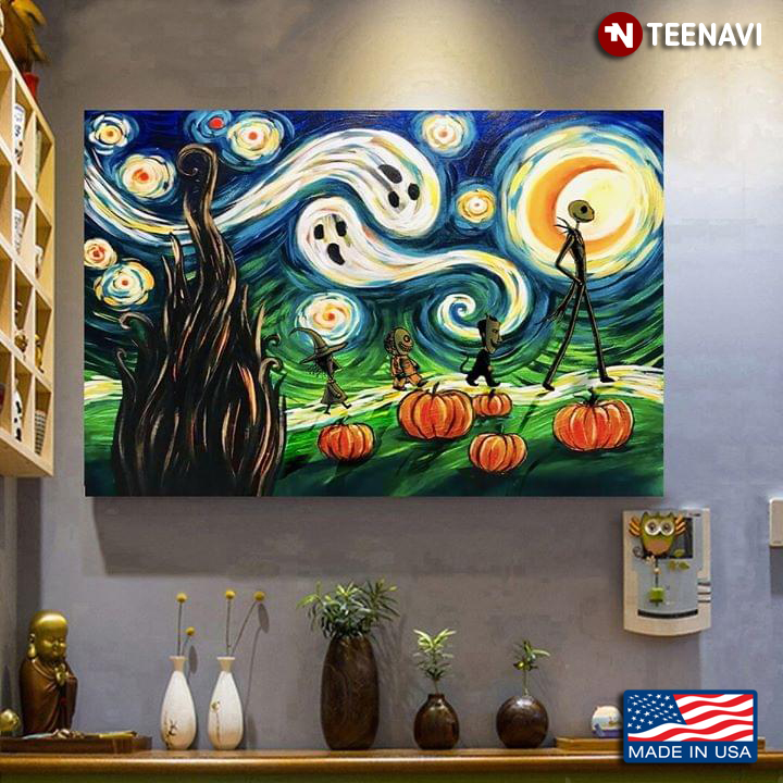 The Nightmare Before Christmas Cast In The Starry Night Vincent Van Gogh