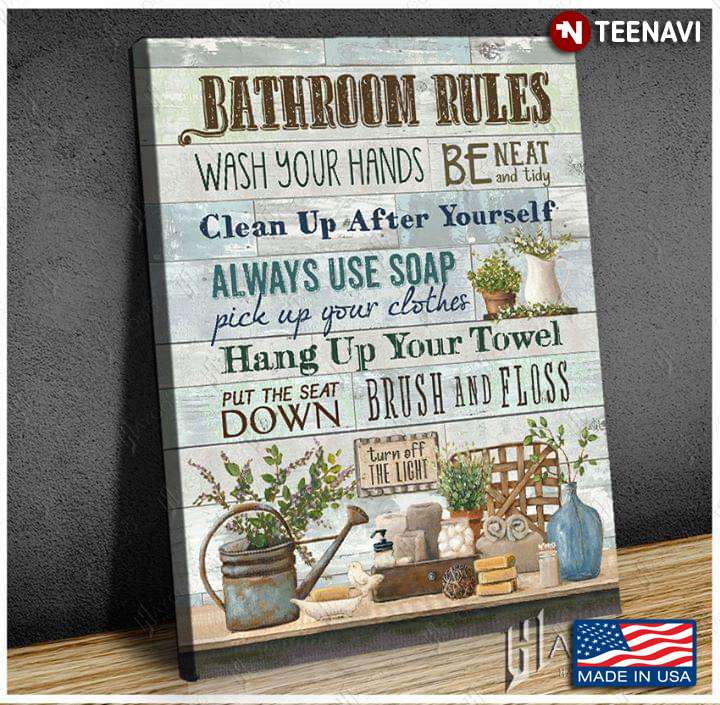 New Version Vintage Bathroom Objects Bathroom Rules Wash Your Hands Be Neat And Tidy