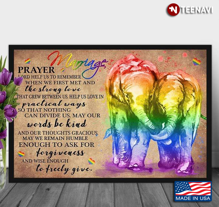 Vintage LGBT Elephants Marriage Prayer Lord Help Us To Remember When We First Met