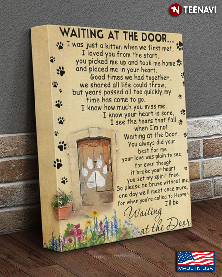 Vintage Cat Paw Print Waiting At The Door I Was Just A Kitten When We First Met I Loved You From The Start