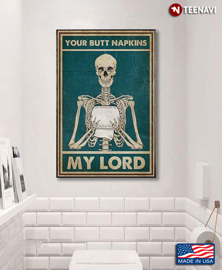 Vintage Skeleton Your Butt Napkins My Lord