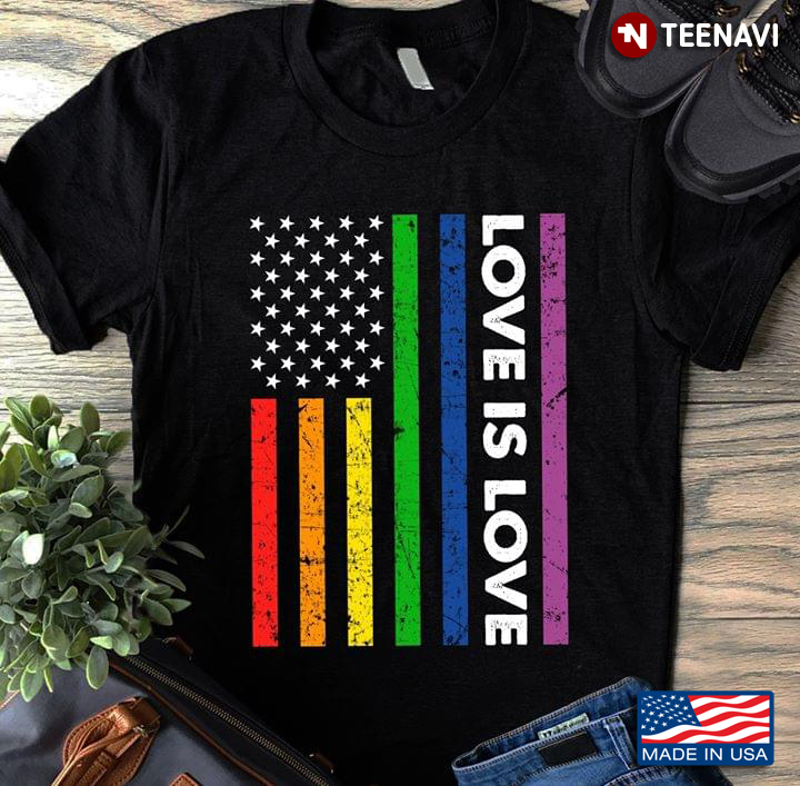 Love Is Love American Flag Colorful New Version