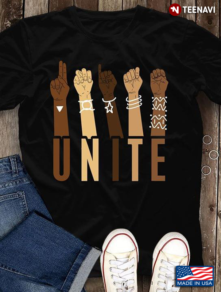Unite Sign Language Black Lives Matter Washable Reusable Custom New Version