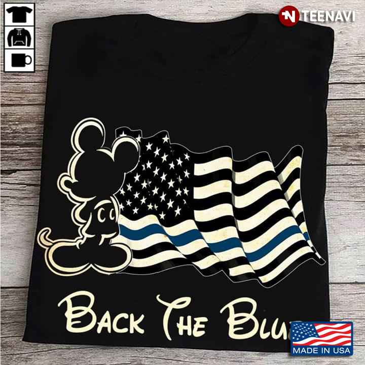 Mickey Mouse American Flag Back The Blue