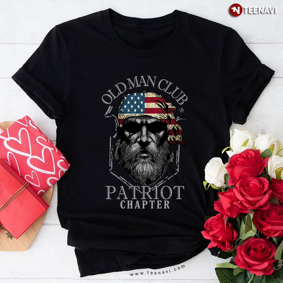 American Flag Old Man Club Patriot Chapter T-Shirt
