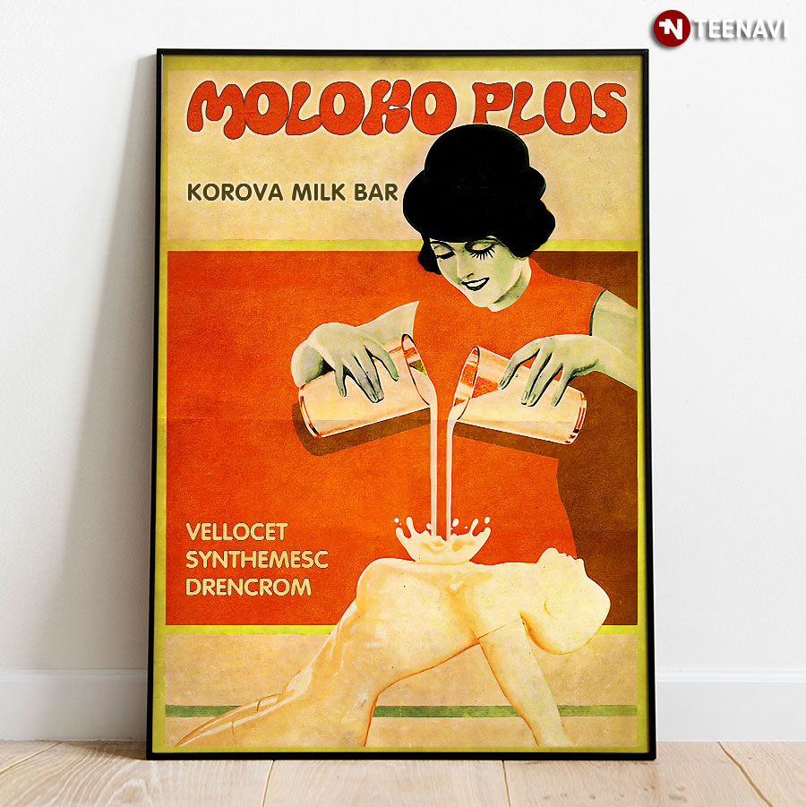Vintage A Clockwork Orange Moloko Plus Korova Milk Bar Vellocet Synthemesc Drencrom Poster