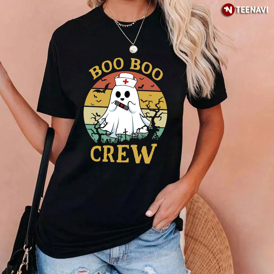 Boo Boo Crew Nurse Cemetary Vintage Halloween T-Shirt