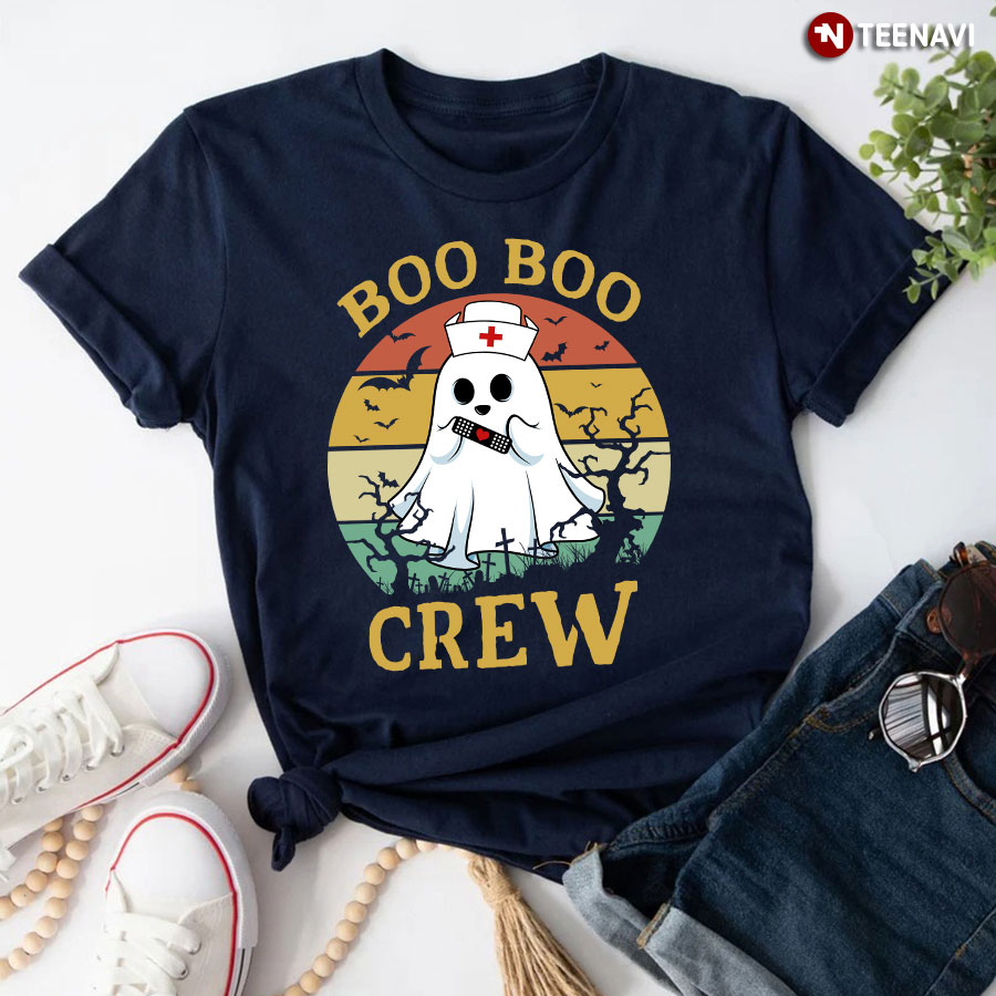 Boo Boo Crew Nurse Cemetary Vintage Halloween T-Shirt